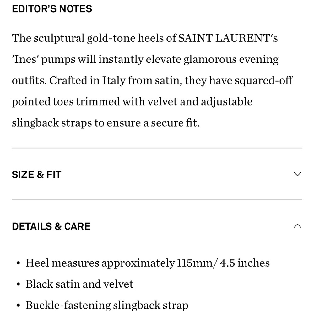 Saint Laurent Black and Gold Heels - Picture 4 of 5